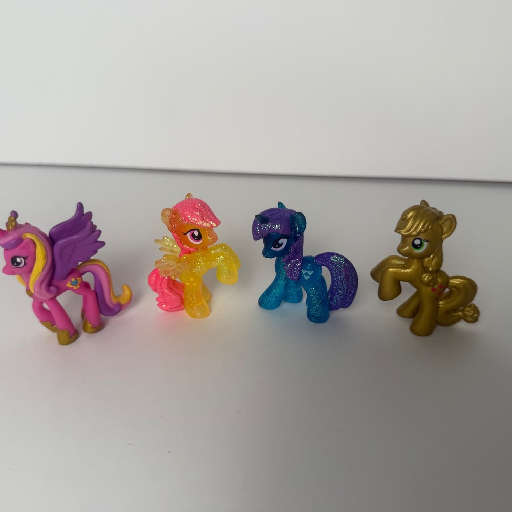 My Little Pony Rare Surprise Figures Lot Princess Luna Cadance Applejack Gold